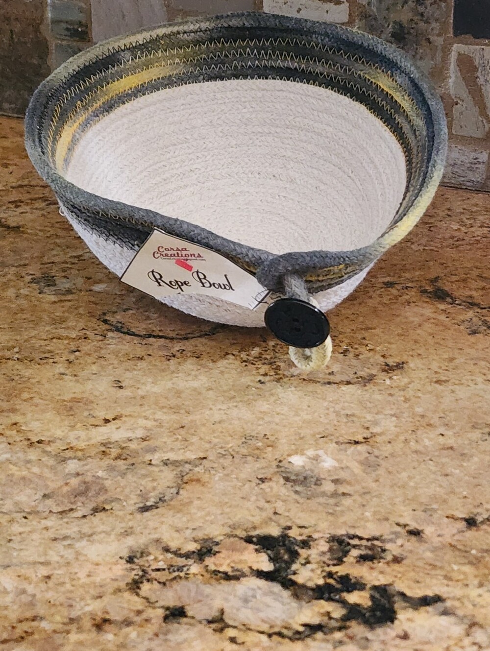 Coastal Creations Cream and Gray Rope Bowl